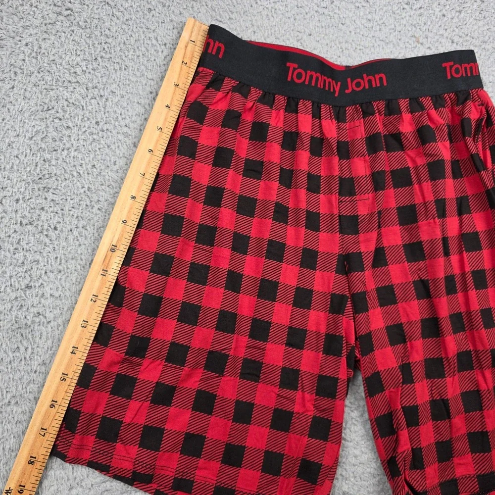 Tommy John Mens Sleep Short Red Black Buffalo Plaid‎ Checkered Modal Size S NWT